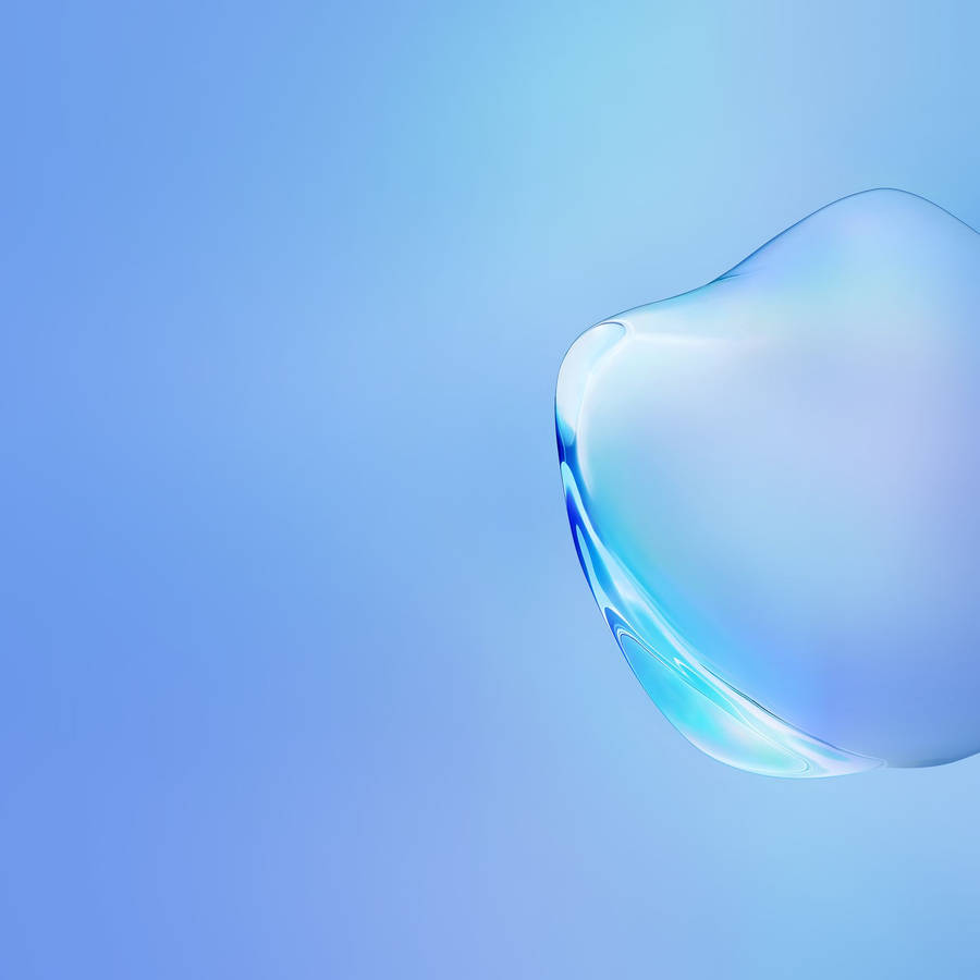 Minimalist Note 10 Water Drop In Blue Wallpaper