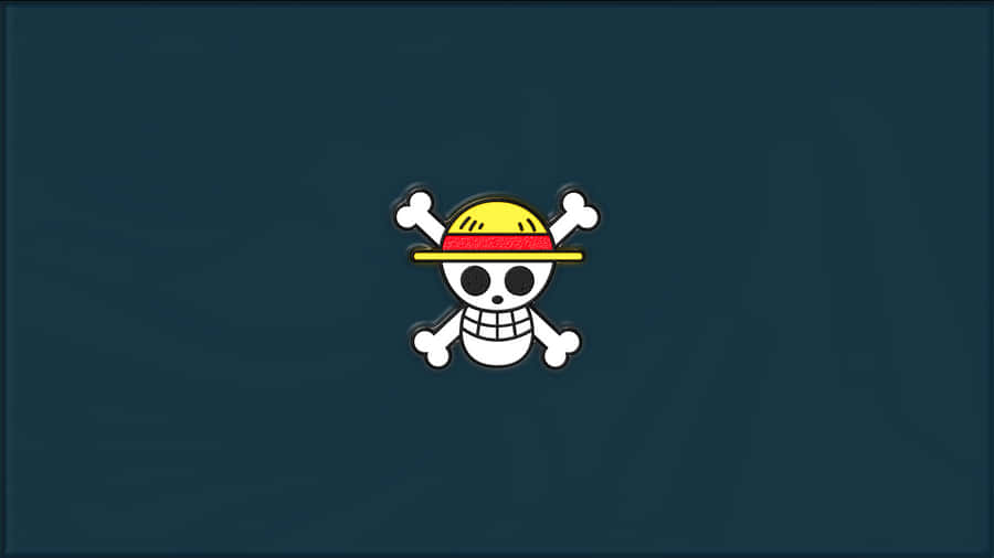 Minimalist One Piece Straw Hat Crossbones Wallpaper