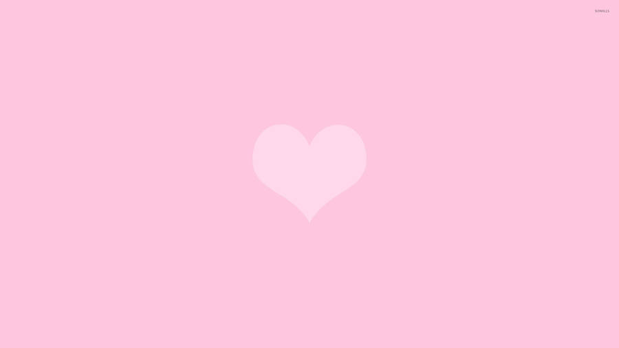 Minimalist Pastel Pink Heart Wallpaper