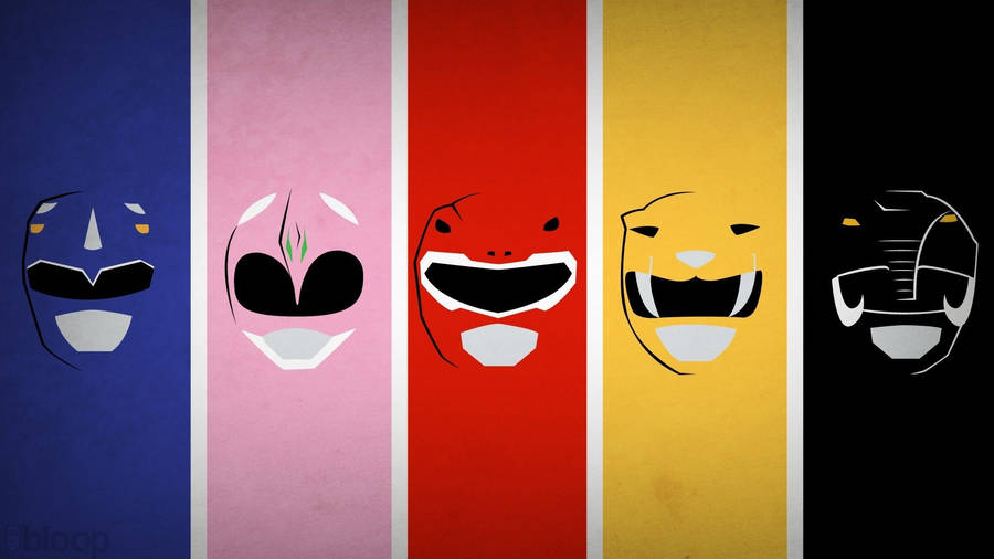 Minimalist Power Rangers Collage Wallpaper