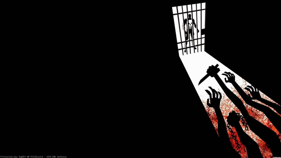 Minimalist Punisher In Jail Wallpaper