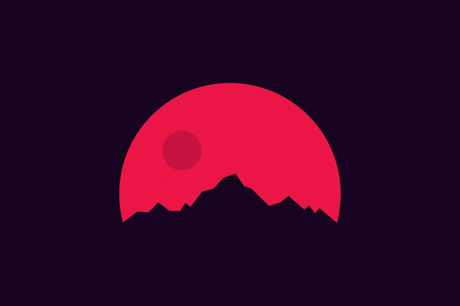 Minimalist Red Mountain Wallpaper