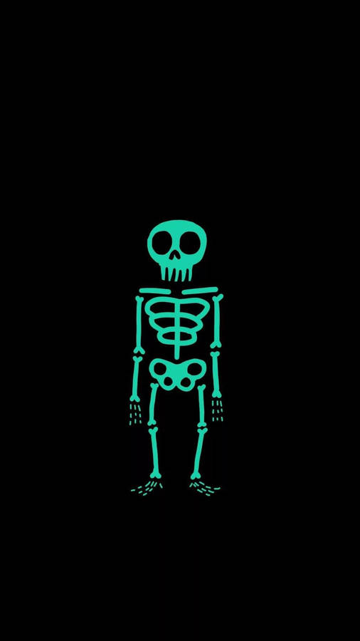 Minimalist Skeleton Illustration Iphone Wallpaper