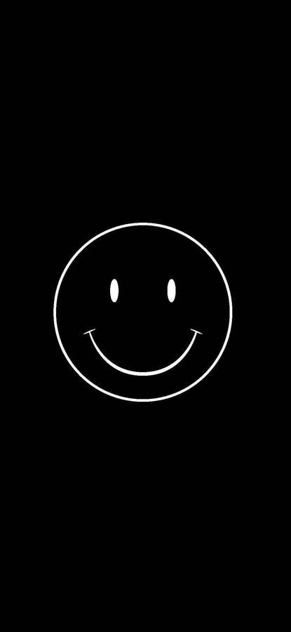 Minimalist Smiley Face In Black Background Wallpaper