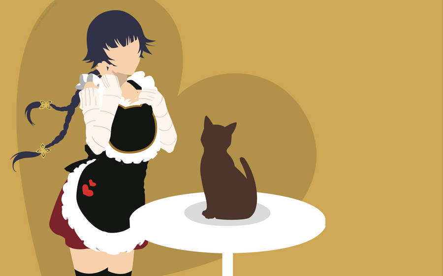 Minimalist Soifon With Cat Bleach 4k Ultra Hd Wallpaper