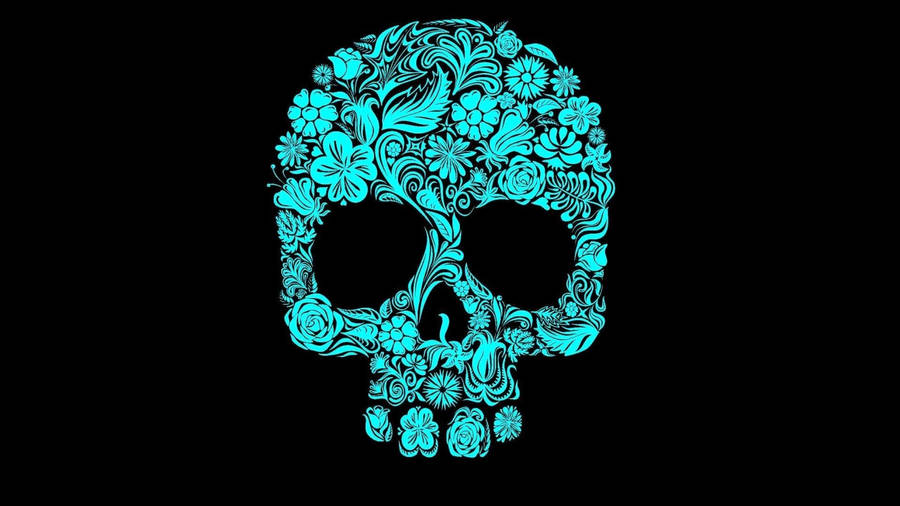 Minimalist Sugar Skull Design Wallpaper