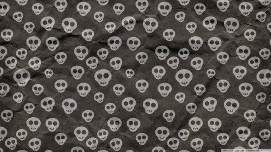 Minimalist Sugar Skull On Grey Wallpaper