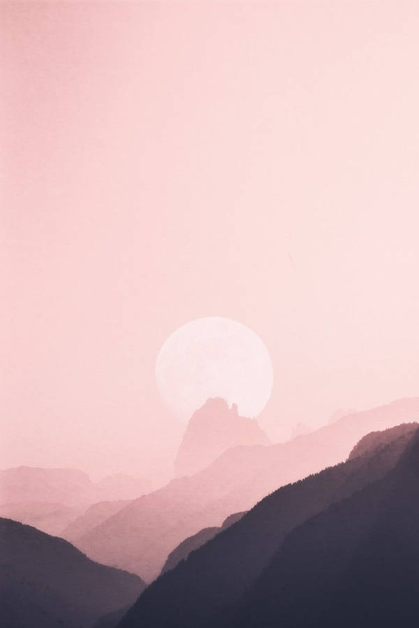 Minimalist Tablet Moon Painting Wallpaper