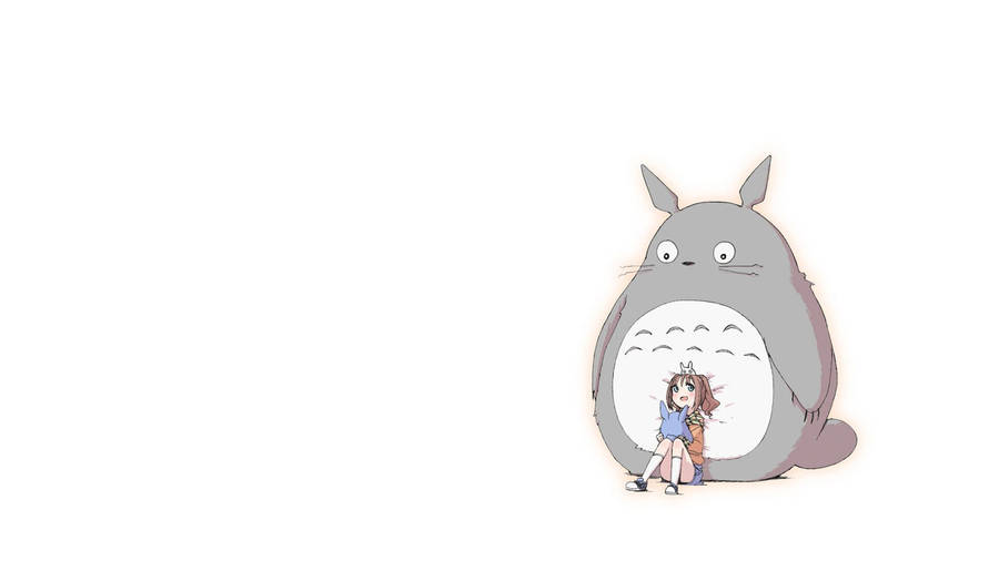 Minimalist Totoro Urban Art Wallpaper