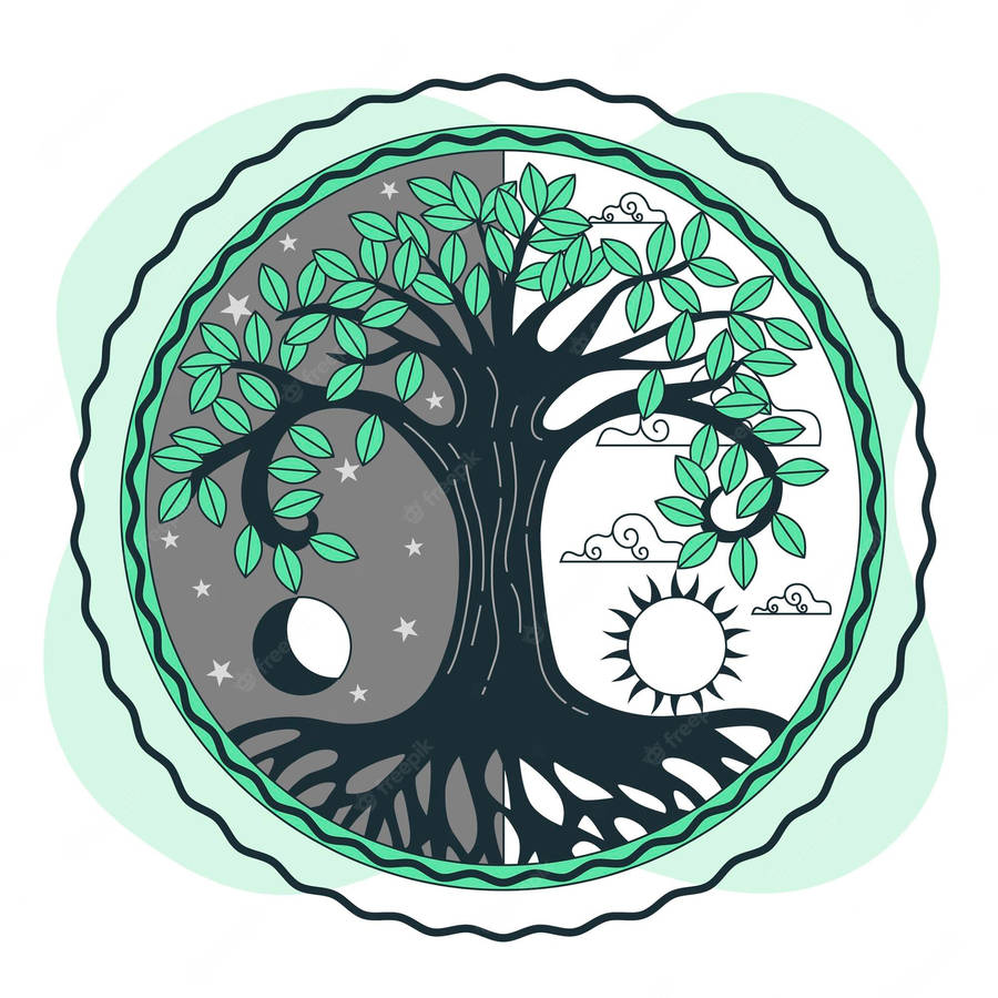 Minimalist Tree Of Life Wallpaper