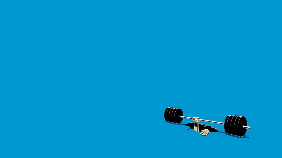 Minimalist Weight Lifting Art Wallpaper