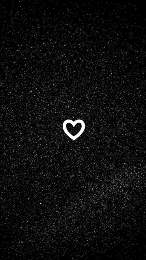 Minimalist White Black Heart Iphone Wallpaper