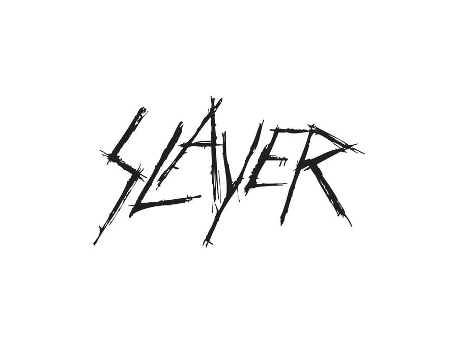 Minimalist White Slayer Logo Wallpaper