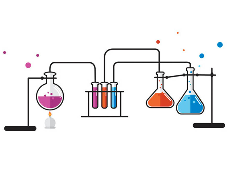 Minimalistic Chemistry Laboratory Experiment Wallpaper