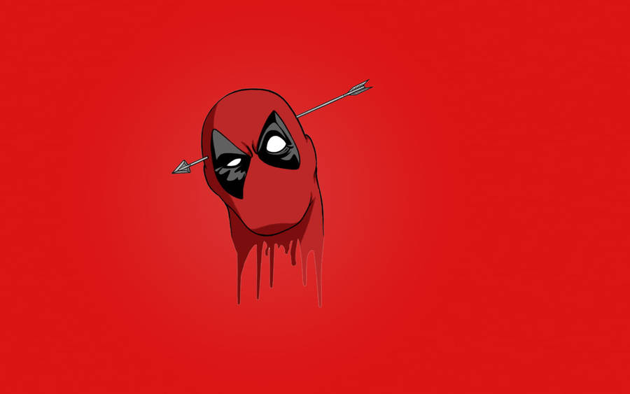 Minimalistic Deadpool's Head With Arrow Wallpaper