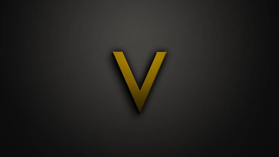 Minimalistic Gold Letter V Wallpaper