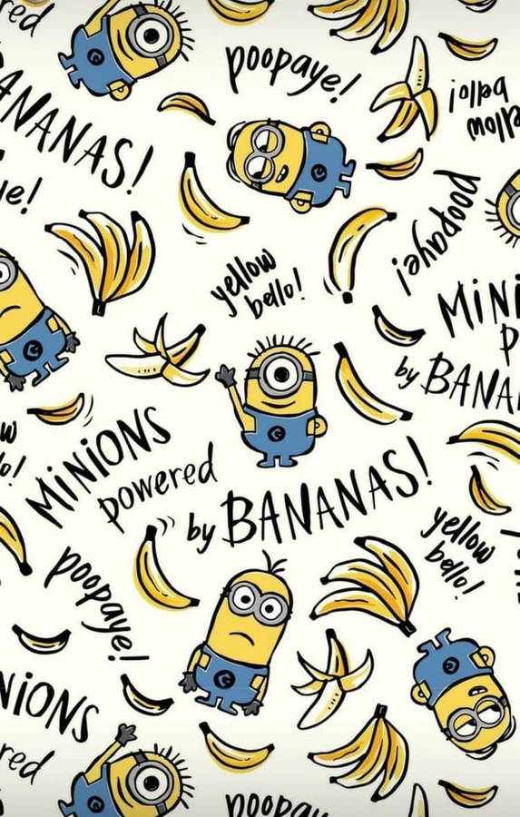 Minions Banana Pattern Wallpaper