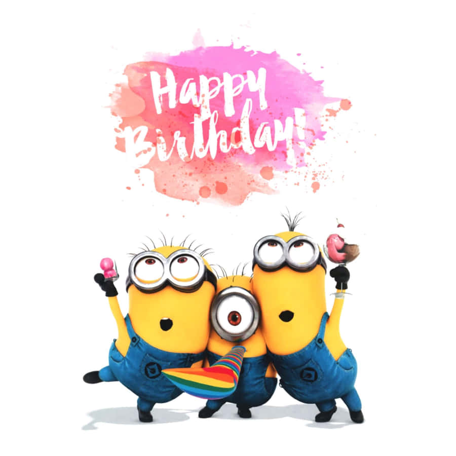 Minions Birthday Celebration Wallpaper