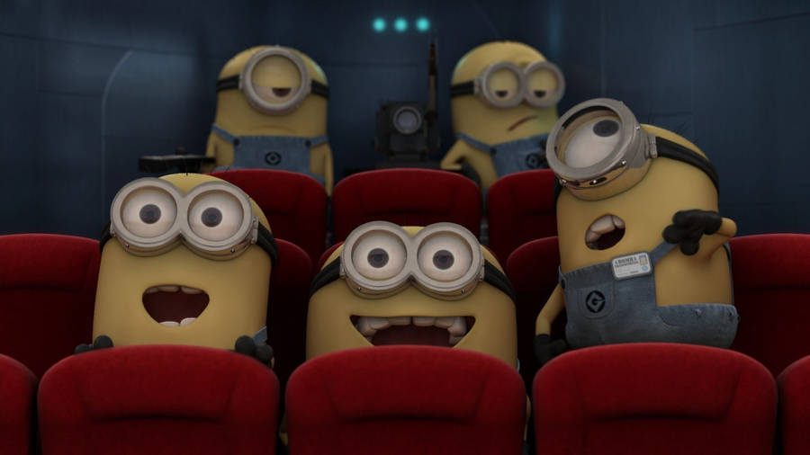 Minions Watching Movie Despicable Me 2 Wallpaper