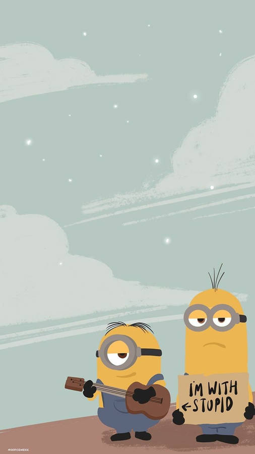 Minions With Guitar Phone Wallpaper