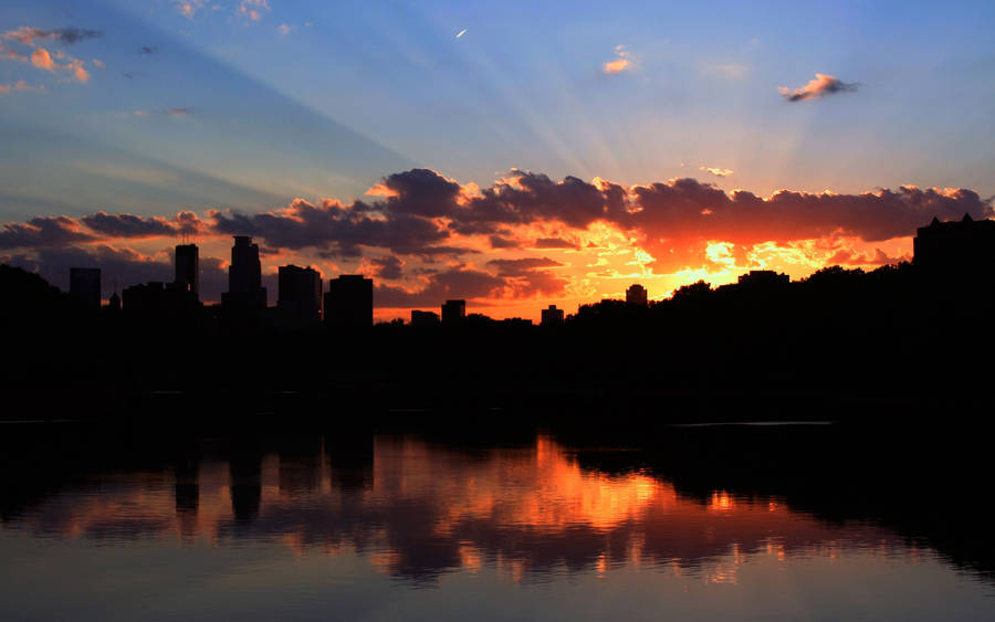 Minneapolis Sunset Photography Wallpaper