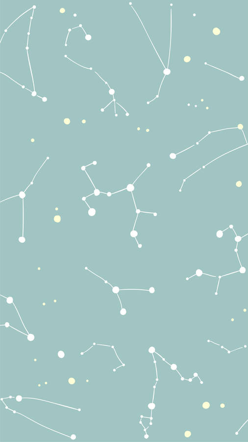 Mint Green Aesthetic Constellation Wallpaper