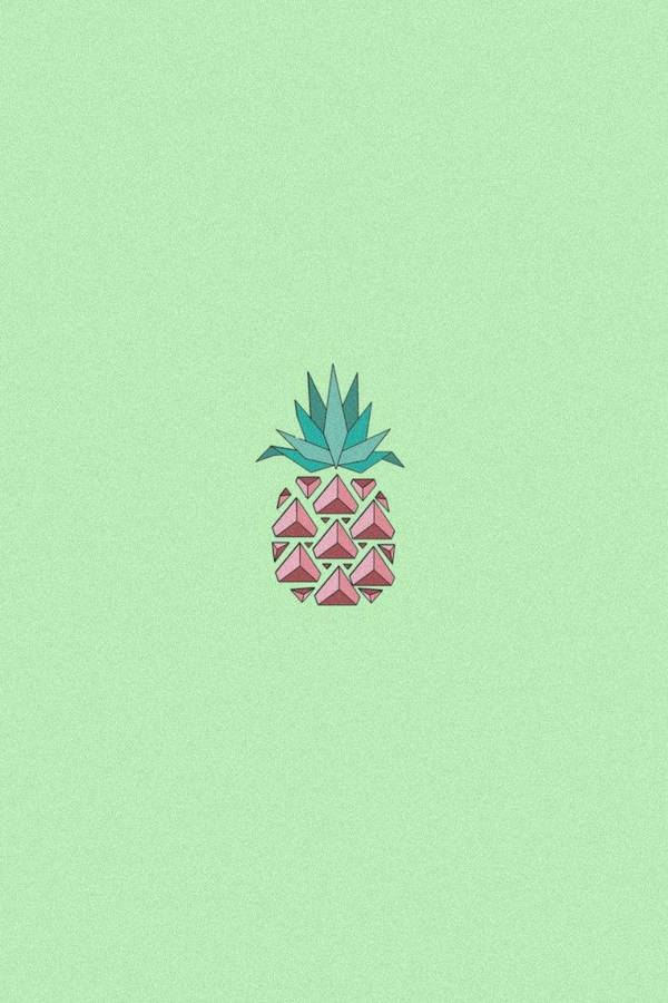 Mint Green Aesthetic Pink Pineapple Wallpaper