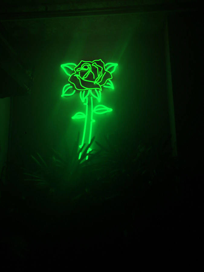 Mint Green Neon Rose Wallpaper