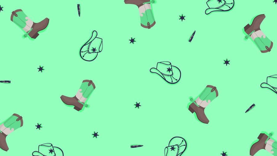 Mint Green Western Aesthetic Wallpaper