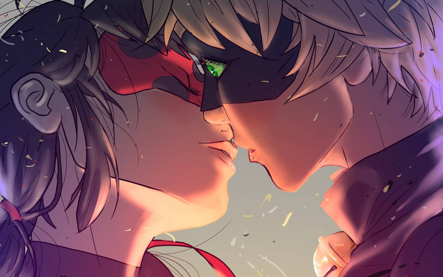 Miraculous Ladybug And Cat Noir Kiss Wallpaper