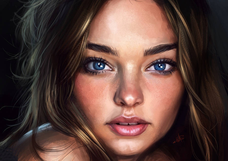 Miranda Kerr Blue Eyes Close-up Wallpaper