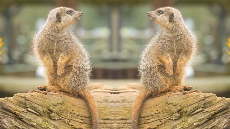 Mirror Meerkats Symmetry Wallpaper