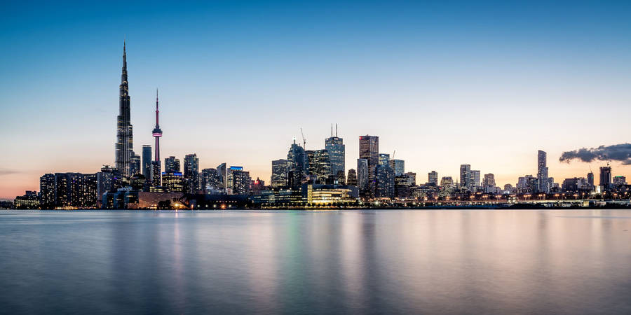 Mirroring Beauty Of Toronto City, Ontario, Canada Wallpaper