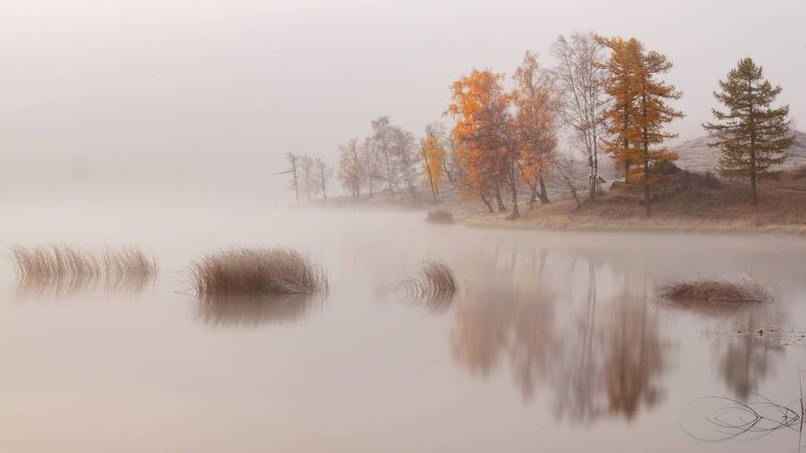 Misty_ Lake_ Autumn_ Reflections.jpg Wallpaper