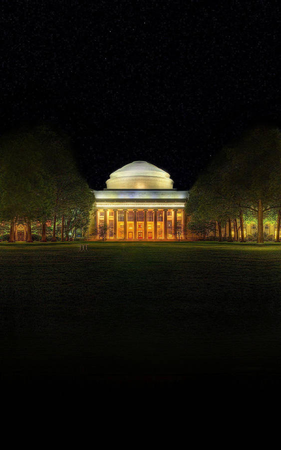 Mit Great Dome With Lights At Night Wallpaper