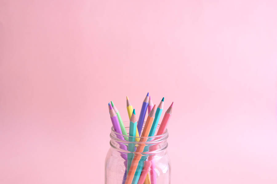 Mixed Color Pencils Pastels Aesthetic Computer Wallpaper