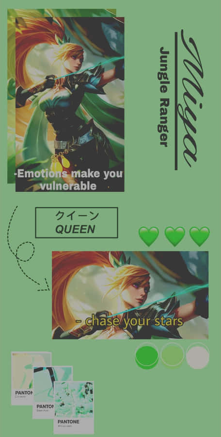 Miya Mobile Legend Aesthetic Green Wallpaper