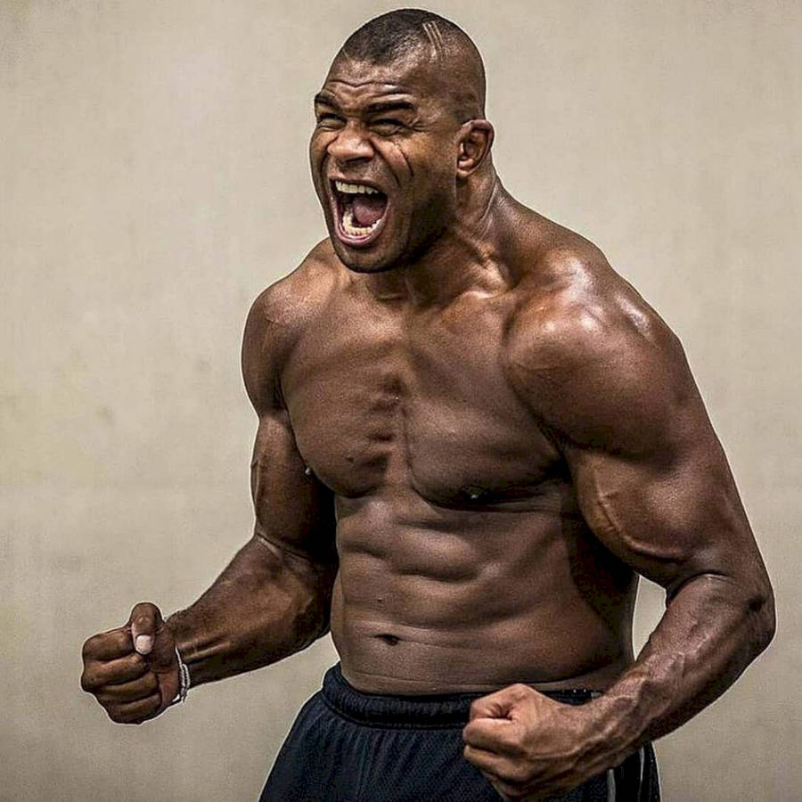 Mma Fighter Alistair Overeem Screaming Wallpaper