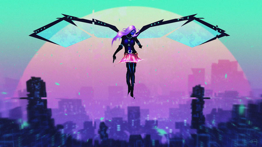 Modern Art Flying Girl Wallpaper