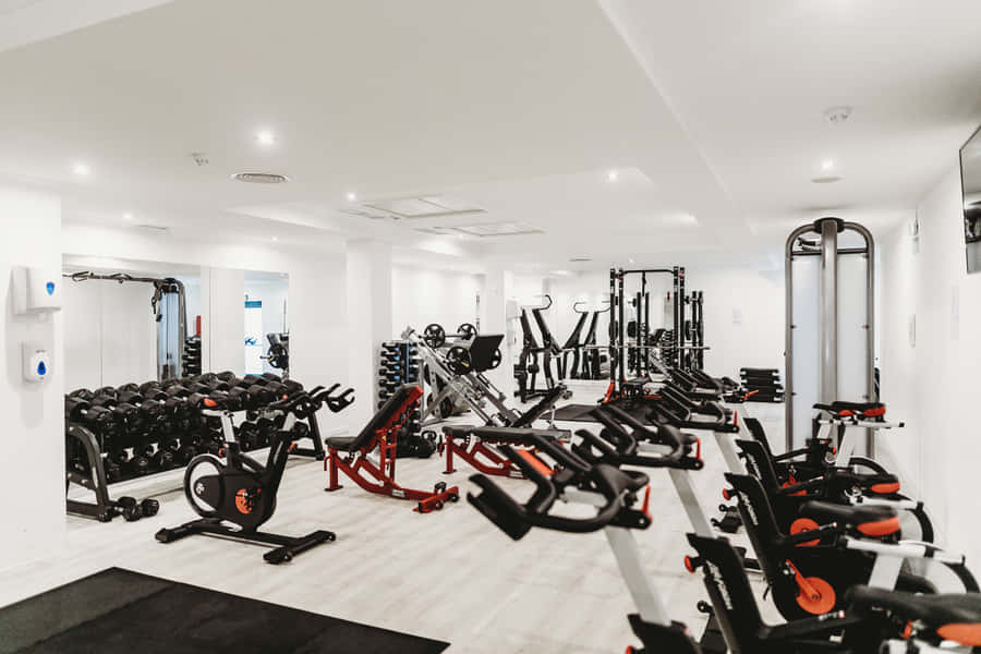 Modern Gym Equipment Setup.jpg Wallpaper