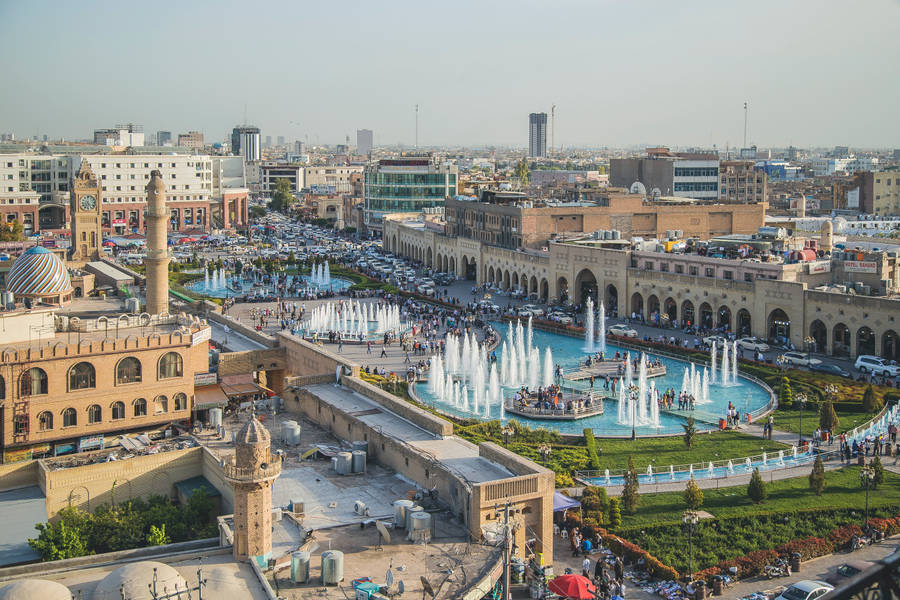 Modern Urban Scene In Downtown Erbil, Iraq Wallpaper