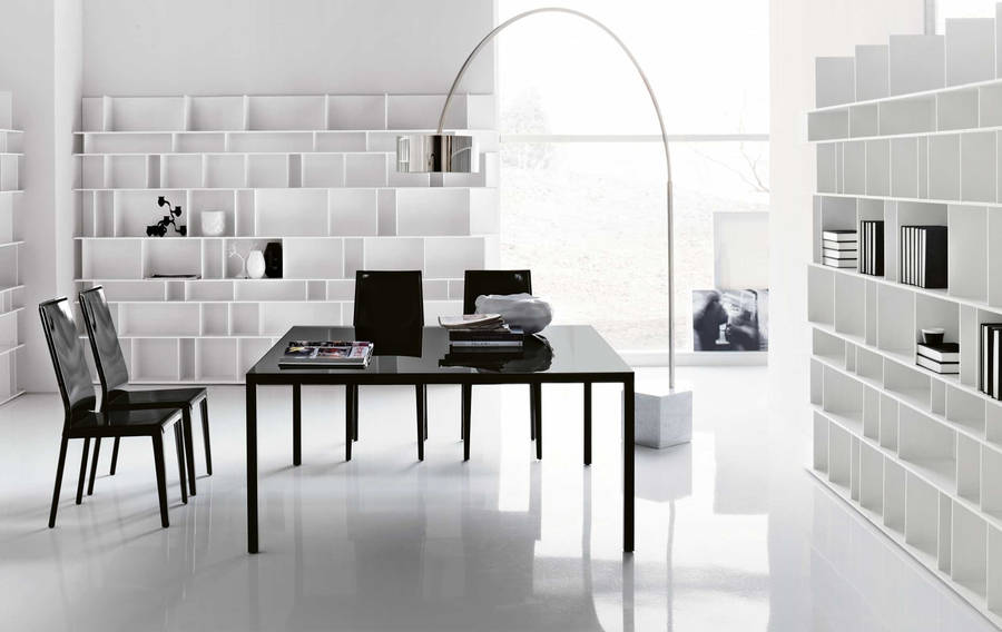 Modern White Office Wallpaper