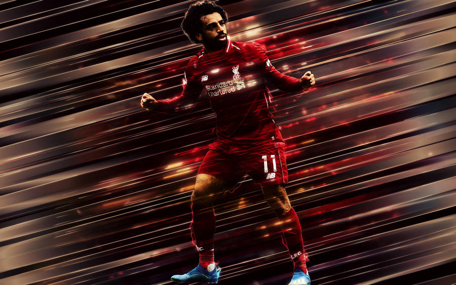 Mohamed Salah Glass Splash Art Wallpaper