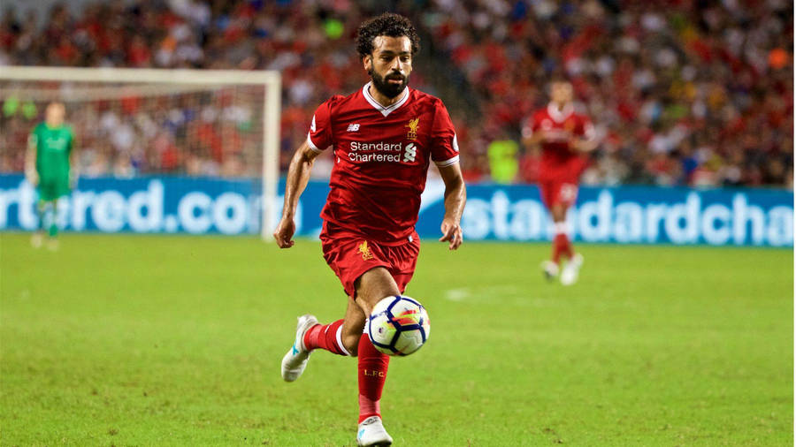 Mohamed Salah In Action Wallpaper