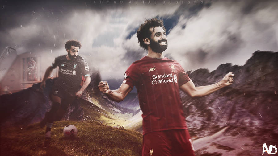 Mohamed Salah Mountain Splash Art Wallpaper