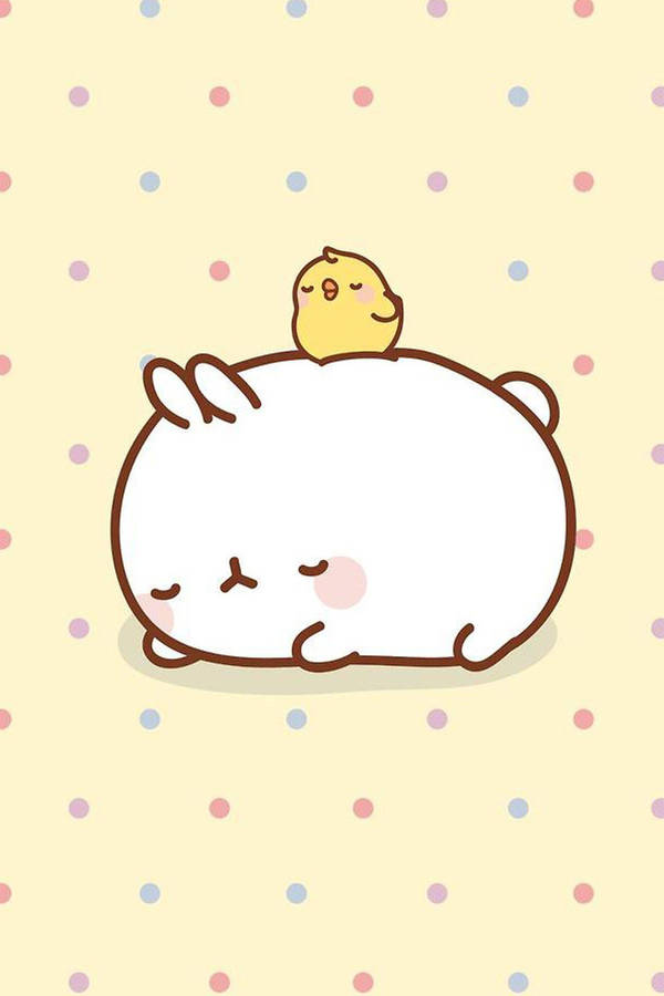 Molang And Piu Piu Sleeping Wallpaper