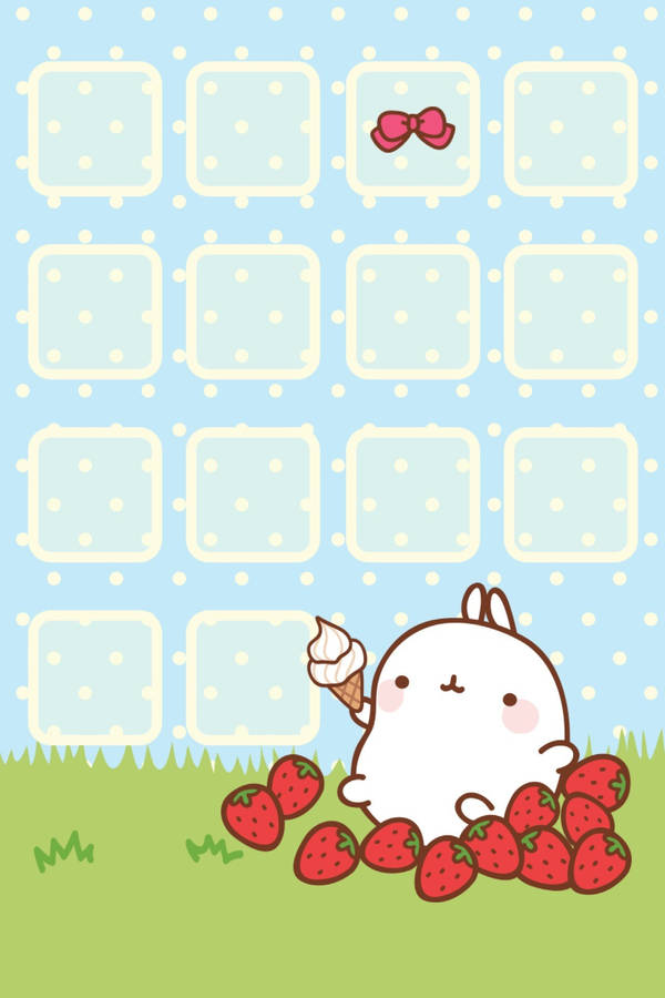 Molang Holding Ice Cream Wallpaper