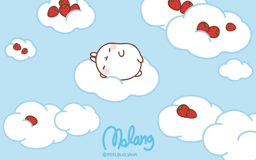 Molang On A Cloud Wallpaper