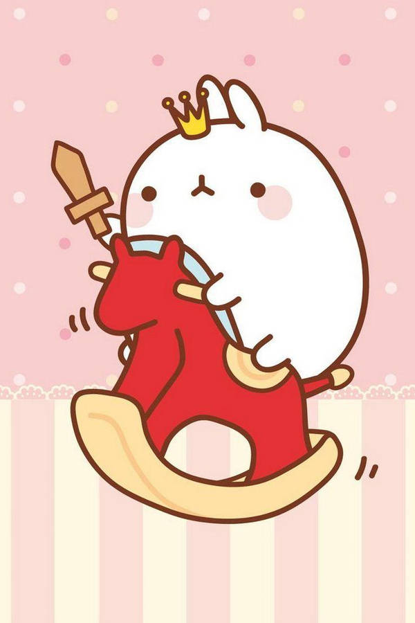 Molang Riding Rocking Horse Wallpaper