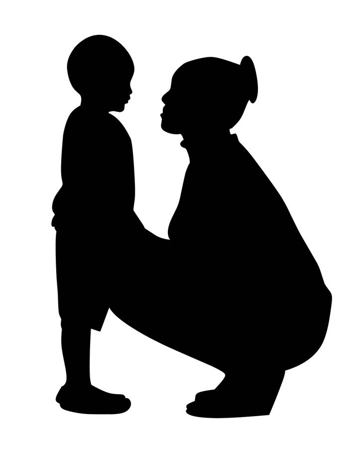 Mom And Son Silhouette Art Wallpaper